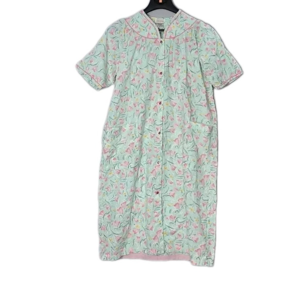 Vintage‎ Women's Night Gown Small Green Floral Barbizon